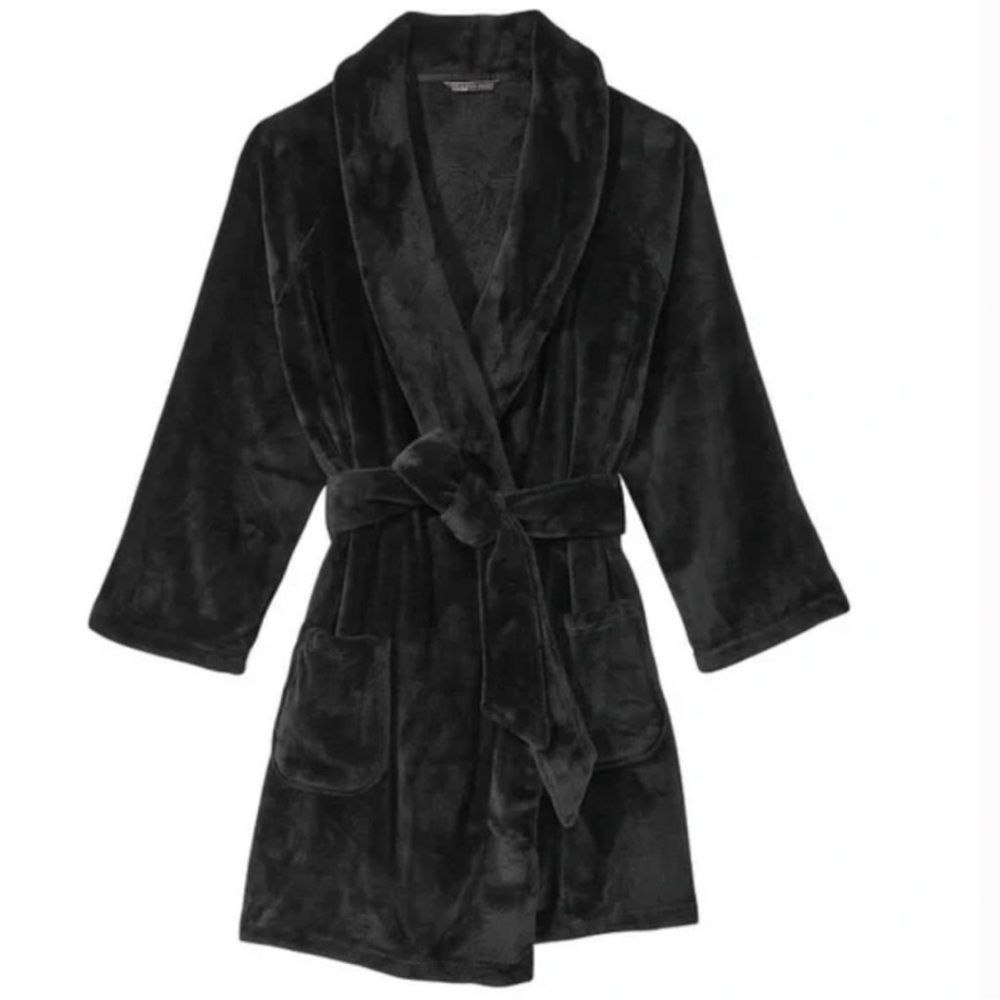 Victoria's Secret Black Plush Robe